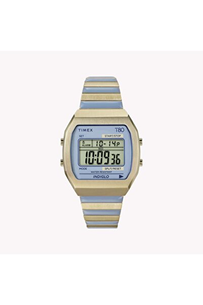 Timex Unisex Gold-Tone Watch, Blue Accents | Tw2w40800