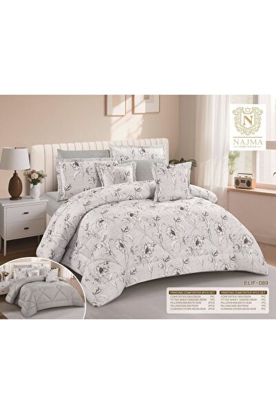 NAJMA Milano Elegant Summer Bedspread, Double Size, Floral Pattern, 8 Pieces ...