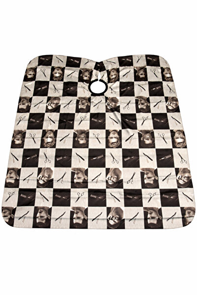 OEM Professional Barbershop Cape, Waterproof, Black and White Checkered Patte...