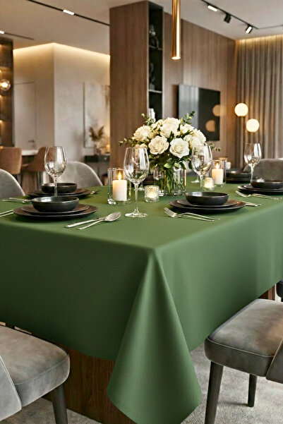 OTEXSA Față de masă din bumbac verde, hidrofugă, rezistentă la pete, durabilă...