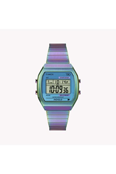 Timex Women's Purple Stainless Steel Watch, Digital Display | T80