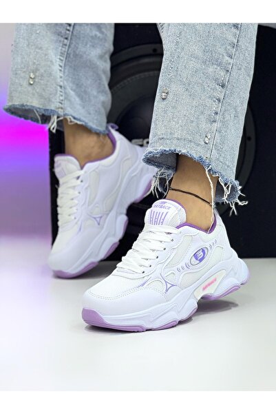 mayback Women's Lightweight High-Soled Lace-Up Summer Casual Sports Shoes Sne...