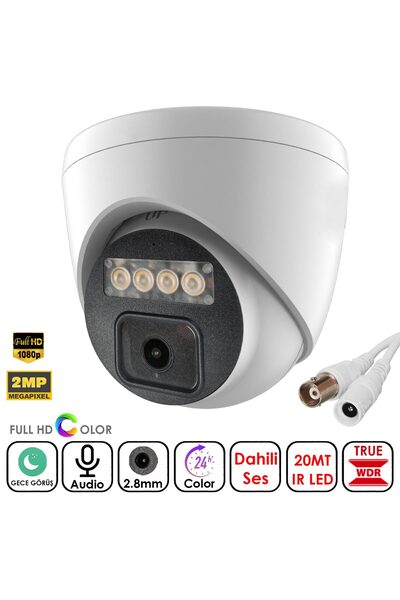 APRONX Colorvu Gece Renkli 2mp AHD Dome Kamera Mikrofonlu 2.8mm AX-DN150S