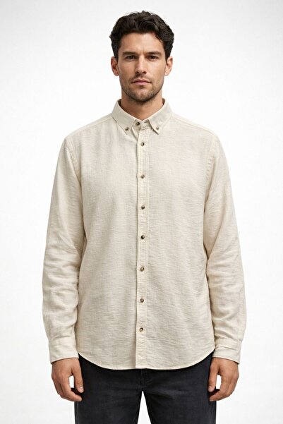Anelli Yumuşak Kumaşlı Pera Keten Erkek Gömlek