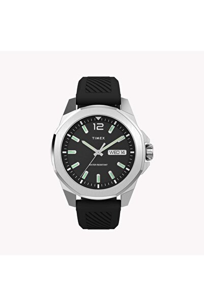 Timex Men's Black Silicone Watch, Silver Case | Tw2w42900