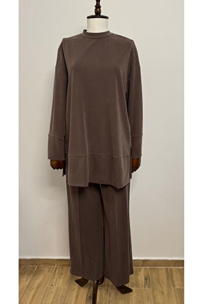 Puane Women's Slit Detailed Tunic Pants Set