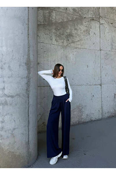 Caddebostan Moda Navy Blue Loose Fabric Trousers Modern Premium Luxury Trend ...