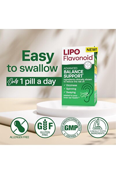 Lipo Flavonoid Balance Support Inner Ear Health Vertigo Relief with Ginkgo Bi...