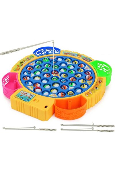 Qadro 45 PCS Magnetic Fishing Game – Rotating Musical Fishing Toy Set with 4 ...