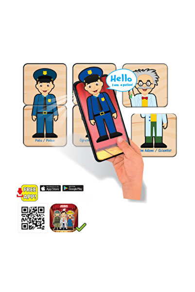 Tilda BSC. & Home Meslekleri Tanıyorum Magnet Maxi Puzzle Meslekler (12 Farklı Dil Seçeneği) Jobs Magnet Puzzle