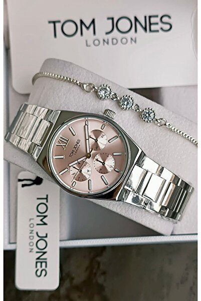 Tom Jones Silver Color Steel Cord Women's Wristwatch+Bracelet Gift