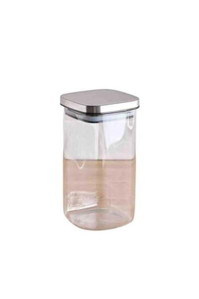 Generic Square Glass Storage Jar with Lid