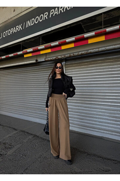 Caddebostan Moda Camel Bol Fabric Trousers Modern Premium Luxury Trend Design...