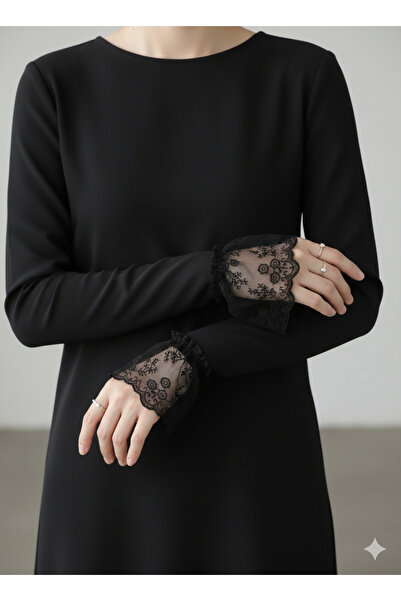 PL قميص أسود أنيق بأكمام طويلة