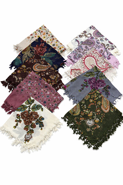 HUZURLU ipek boncuklu tüylenmez yazma (100*100) 3´lü karışık paket