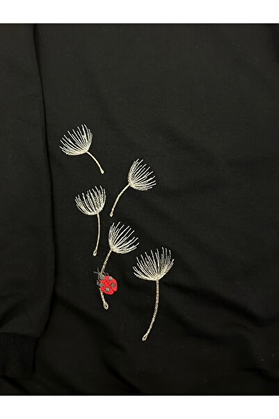yubistitch Sweat Embroidered Dandelion-Fine Series -Black - 2 Threads