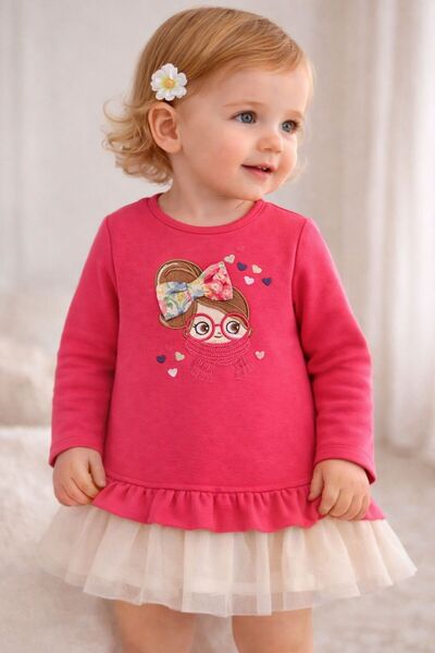 MAYORAL Kız Bebek Aplikeli Tüllü Elbise