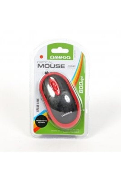 Omega OM06V, optical, USB, 800 dpi, black/red
