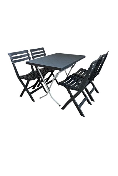 nar sokağı 60x90 cm Katlanır Masa 4 Adet Katlanır Sandalye Bahçe Balkon Pikni...