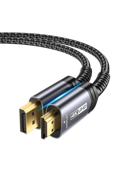 jsaux Cablu adaptor DisplayPort la HDMI 4K 1m 4K@30Hz, 2K@60Hz, 1080P@120Hz, ...