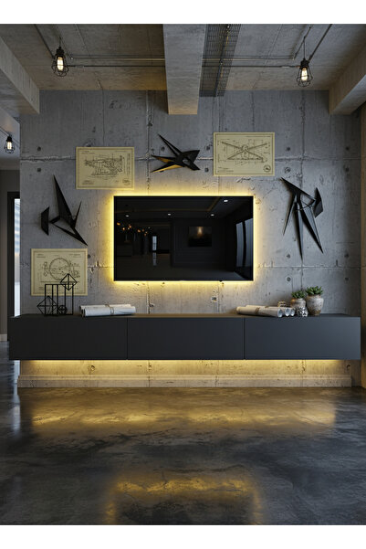 online fırsat mutlu ol mutlu kal RESİTAL LEDLİ DUVARA MONTE TV SEHPASI - ANTR...