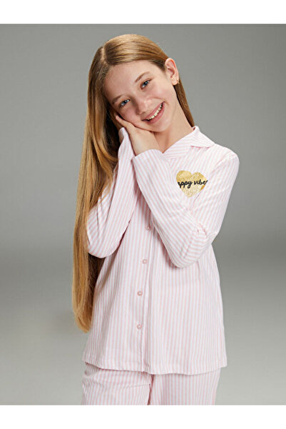 LC Waikiki Rmz Gi̇yi̇m Farkiyla Shirt Roba Girl's Pajama Set