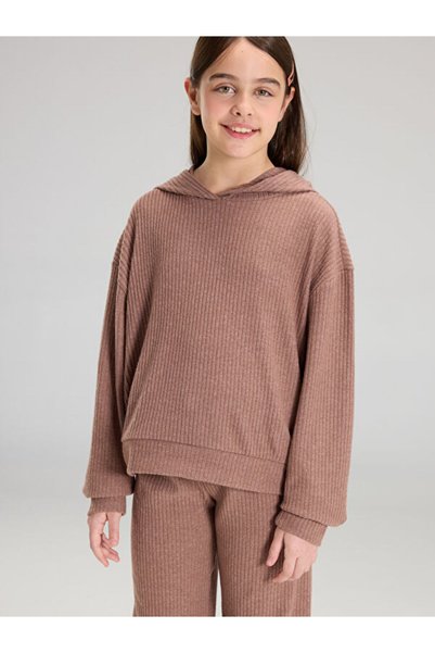 LC Waikiki Rmz Gi̇yi̇m Farkiyla Hooded Girls' Sweatshirt and Sweatpants