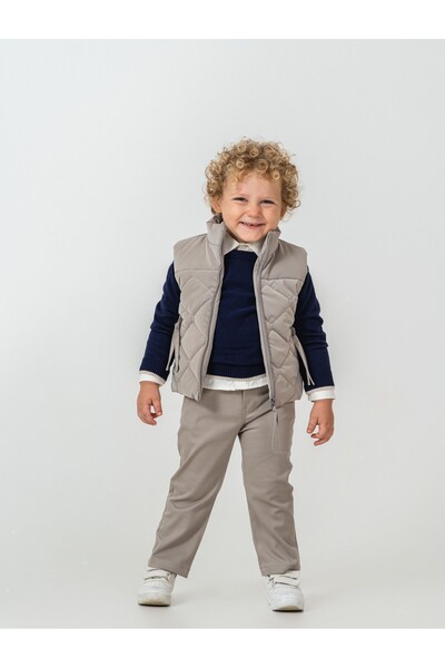 LUCY EXCLUSİVE 4-Piece Knitwear Set with Vest (Vest; Knitwear Sweater; Shirt;...