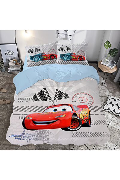 hediyechy Hedi̇yenevresi̇m Lightning Mcqueen Themed 3D Printed Double Duvet C...