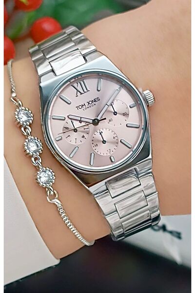 Tom Jones Silver Color Steel Cord Women's Wristwatch+Bracelet Gift