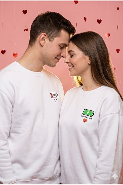 PERISENSE Dear Couple Combination Printed 2-Piece Cotton 3-Yarn Hoodless Over...