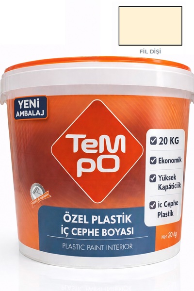 Tempo İç Cephe Plastik Boya 20 KG – Ekonomik, Mat- Fildişi
