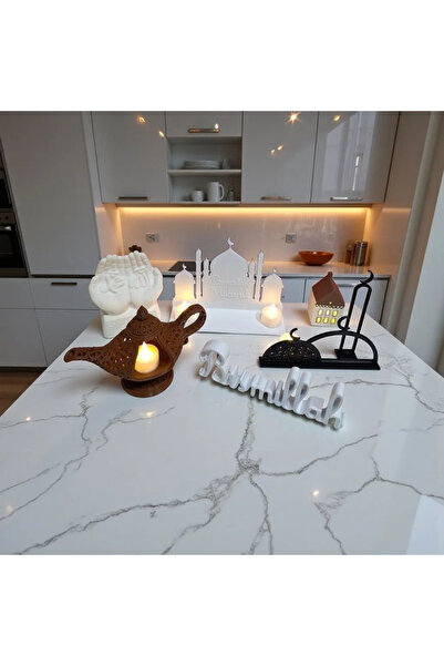 Dekorasyon Bahçesi Ramazan Mubarak LED Mumlu Dekoratif Masaüstü Süs Seti | Ra...