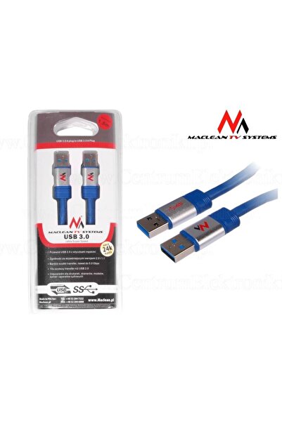 Maclean MCTV-606 USB 3.0 AM - AM, 1.8 m blue