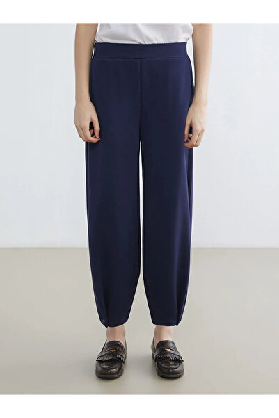 LC Waikiki Navy Blue Women's Trousers with Elastic Waist