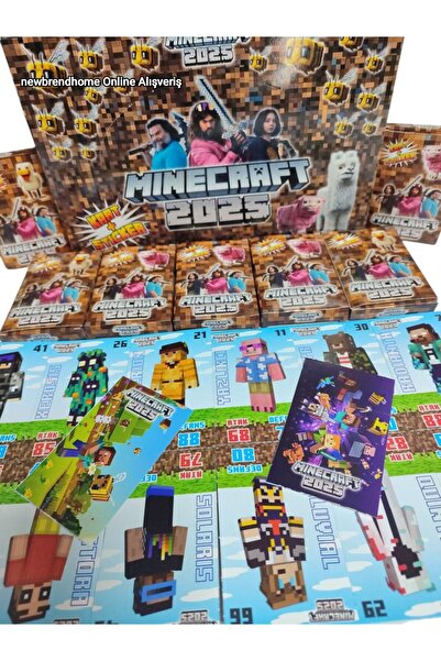 MINECRAFT 2025 Karakter Figür Kartları 48 Mini Kutu