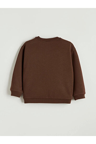 LC Waikiki Brown new york Printed boys' thick sweatshirt and sweatpants set