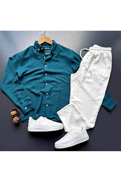 giyimadam16 Men's Linen Shirt Pants Set