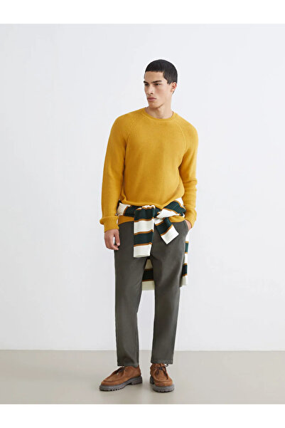 LC Waikiki Yellow Crew Neck Men's Knitwear Sweater