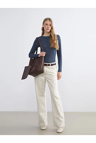 LC Waikiki Navy Blue Crew Neck Women's Bodysuit