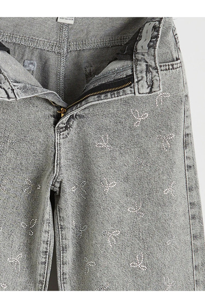 LC Waikiki Pantaloni de blugi pentru fete, model Wideleg Stone Mix