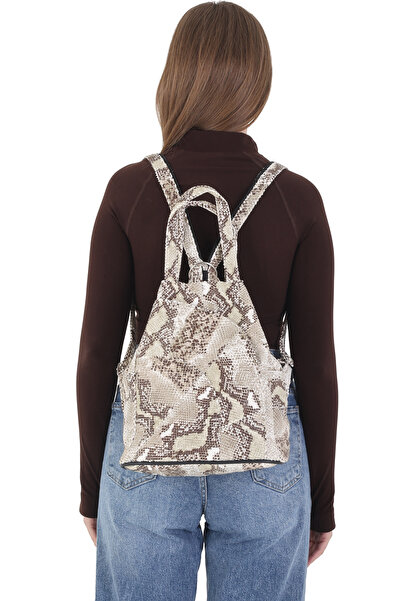 Erzeno Genuine Leather Snake Skin Patterned Women's Backpack / Multi-Function...
