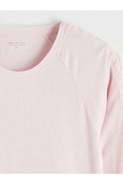 LC Waikiki Pink Easy-To-Wear Women's Pajama Top with Snap Buttons on the Slee...