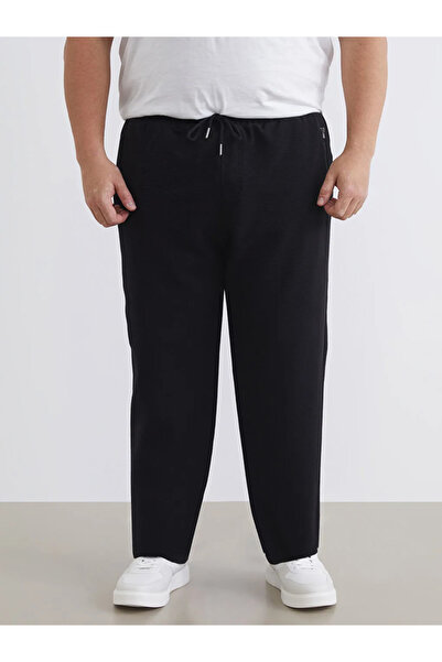 LC Waikiki Μαύρο ανδρικό αθλητικό παντελόνι Standard Fit