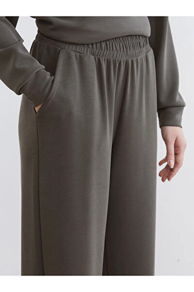 LC Waikiki Γυναικείο παντελόνι αθλητικό με ελαστική μέση χακί, απαλό στην αφή