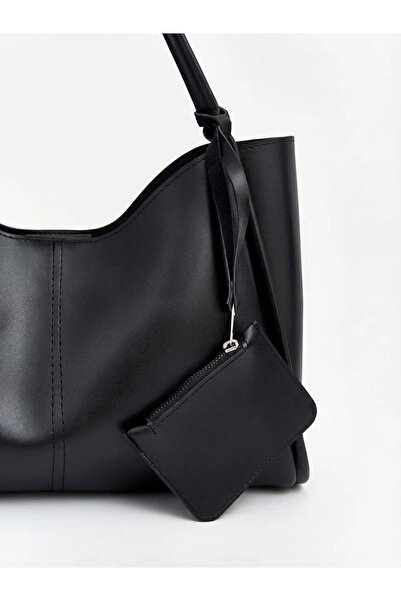 LC Waikiki Black Zippered Wallet Detailed Women's Shoulder Bag