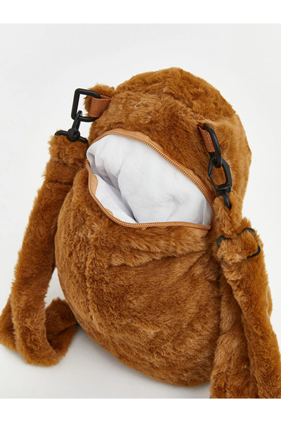 LC Waikiki Rucsac de pluș maro pentru fetițe cu figurine de animale