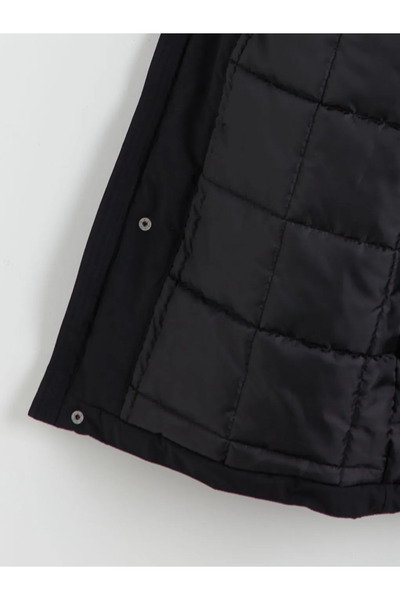 LC Waikiki Men's Black Standard Fit Hooded Coat