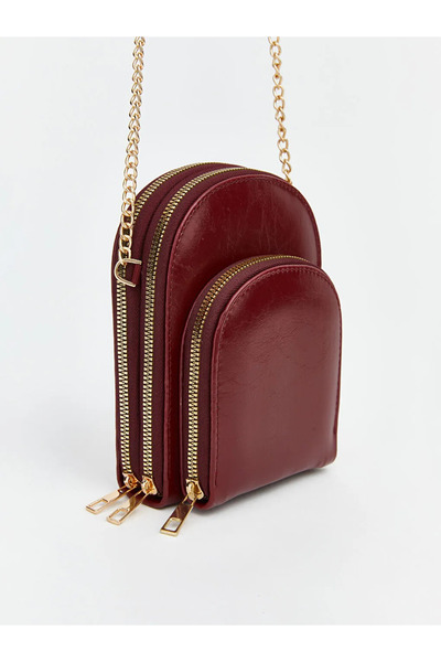 LC Waikiki Burgundy Leather Look Women's Shoulder Bag