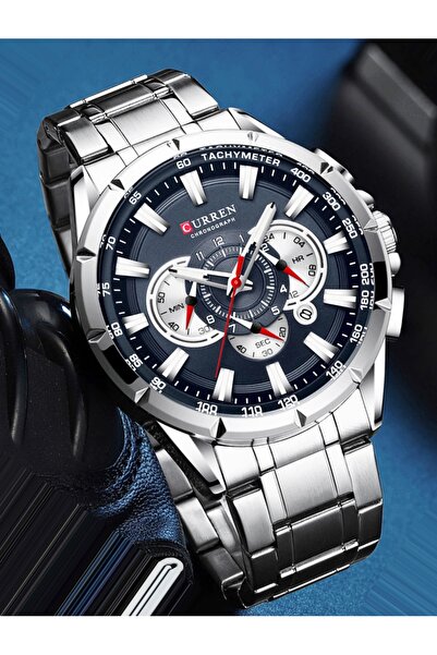 Skmei Metal Kasa Kordon Fonksiyonları Aktif Her Kombine Uyumlu Gümüş Renk Erk...